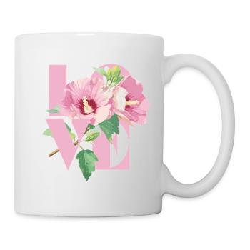 Vivid Hibiscus Floral Coeur Design - Mug blanc - blanc - Droite