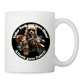 Teddy d’aventure à moto - Mug blanc - blanc - Droite