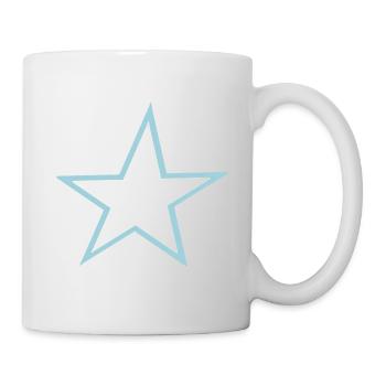 Leuchtender Stern mit blauer Umrandung - Tasse - Weiß - Rechts