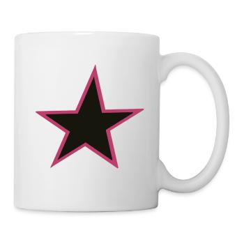 Pink Umrandung Star Design - Tasse - Weiß - Rechts
