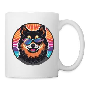 Casual dog with sunglasses in retro design - Mug - white - Right