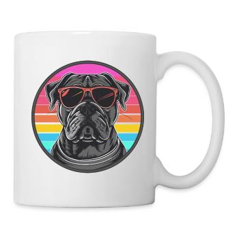 Stylischer Bulldog mit Sonnenbrille - Tasse - Weiß - Rechts
