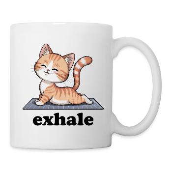 Exhale Yoga Citation Chat Mignon - Mug blanc - blanc - Droite