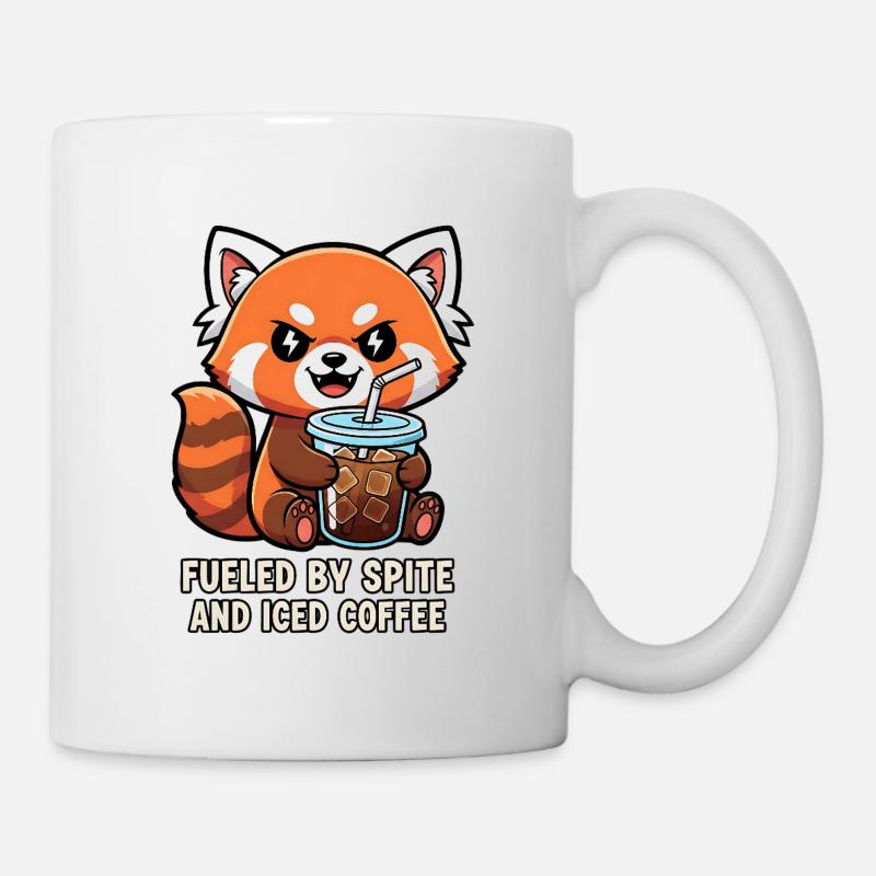 Freches Waschbär-Kaffee-Meme-Design - Tasse - Weiß