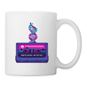Neon Retro Cassette DNA Art - Mug - white - Right