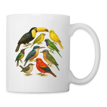 Série d'oiseaux colorés en aquarelle - Mug blanc - blanc - Droite