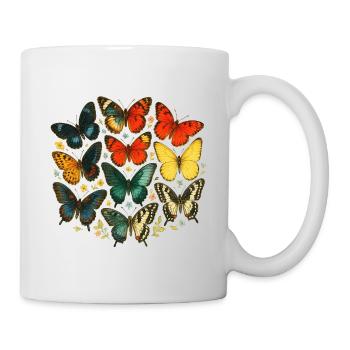 Collection de Papillons Colorés et Épanouis - Mug blanc - blanc - Droite