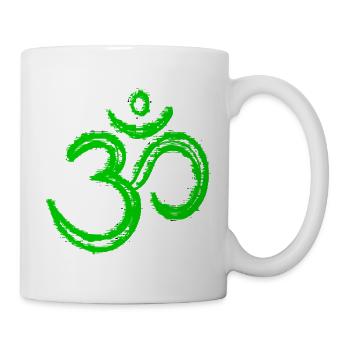 Om Symbol – Neon Glitch Spiritual Art - Tasse - Weiß - Rechts