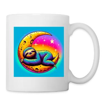 La paresse dort sur la Lune - Mug blanc - blanc - Droite