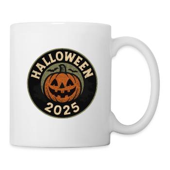 Halloween Kürbis Motiv 2025 - Tasse - Weiß - Rechts