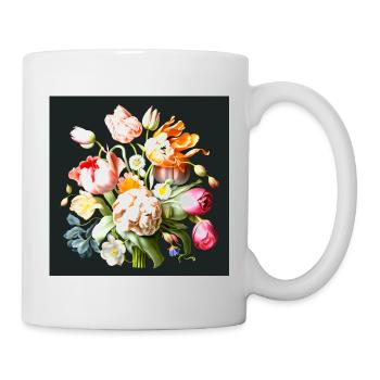 Elegant pastel flower composition of old masters - Mug - white - Right