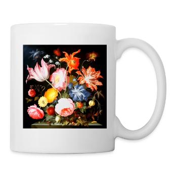 Vital floral composition in Flemish Baroque style - Mug - white - Right