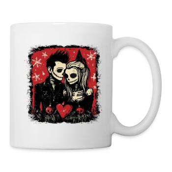 Zombie couple celebrating Christmas - Mug - white - Right