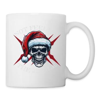 Weihnachtsschädel mit festlichem Hut - Tasse - Weiß - Rechts