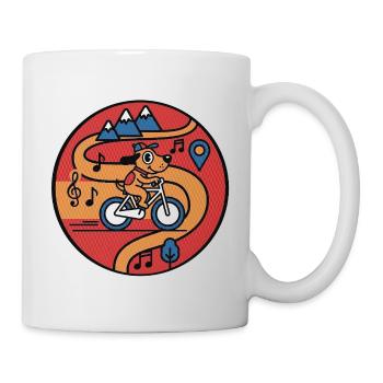 Abenteuer Hund Mountainbike Design - Tasse - Weiß - Rechts