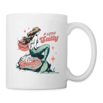 Un peu salé Un peu sirène sucrée Rétro - Mug blanc - blanc - Droite