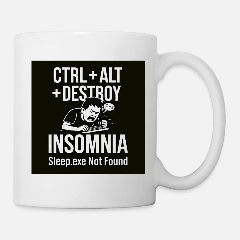 Insomnia Meme T-shirt graphique - Mug blanc - blanc
