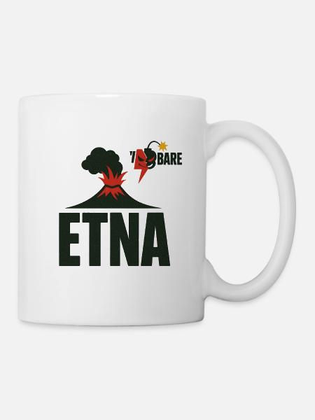 T-shirt graphique de l’éruption de l’Etna - Mug blanc - blanc
