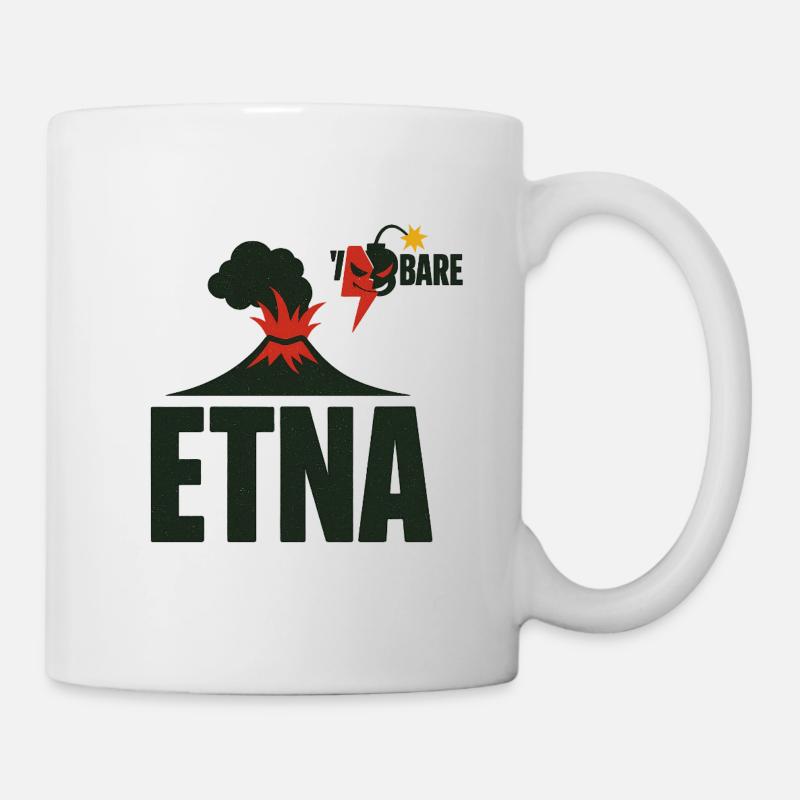 Etna Eruption Graphic T-Shirt - Mug - white