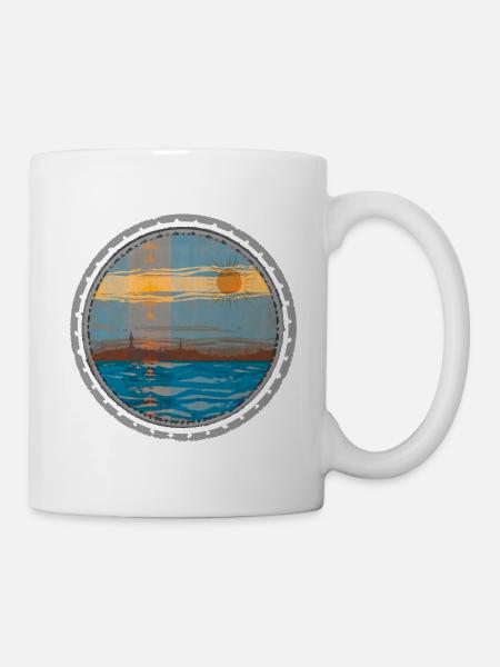 Sonnenuntergang am Wasser - Tasse - Weiß