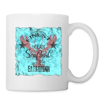 Design océanique des fruits de mer - Mug blanc - blanc - Droite