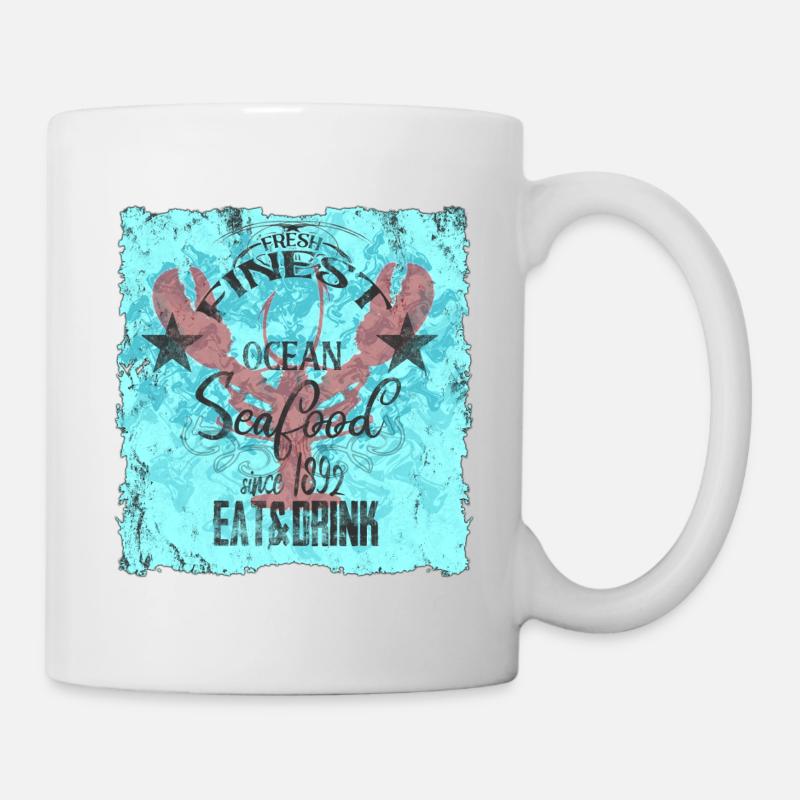 Ozeanisches Seafood-Design  - Tasse - Weiß