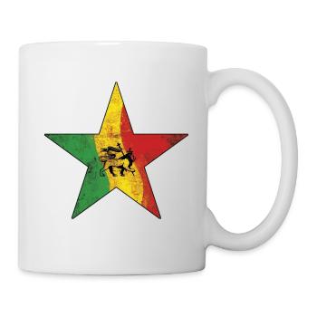 Lion Reggae avec peinture Rasta - Mug blanc - blanc - Droite