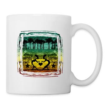 Heart in the forest with reggae colors - Mug - white - Right