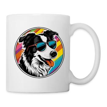 Cooler Hund mit Sonnenbrille - Tasse - Weiß - Rechts