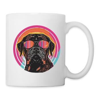 Chien chic avec des lunettes de soleil - Mug blanc - blanc - Droite