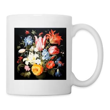 Blumenbouquet im Barockstil flämisch alte Meister - Tasse - Weiß - Rechts