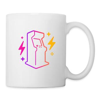 Retro Neon Arcade Game Outline - Mug - white - Right