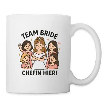 Team Bride – patron ici ! Conception d’enterrement de vie de garçon de haute qualité - Mug blanc - blanc - Droite