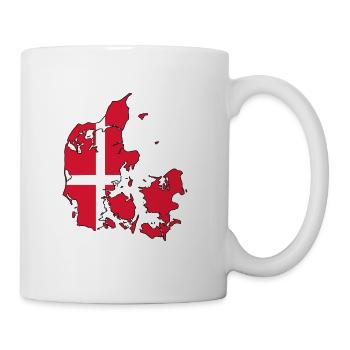 Drapeau du Danemark sur la carte - Mug blanc - blanc - Droite