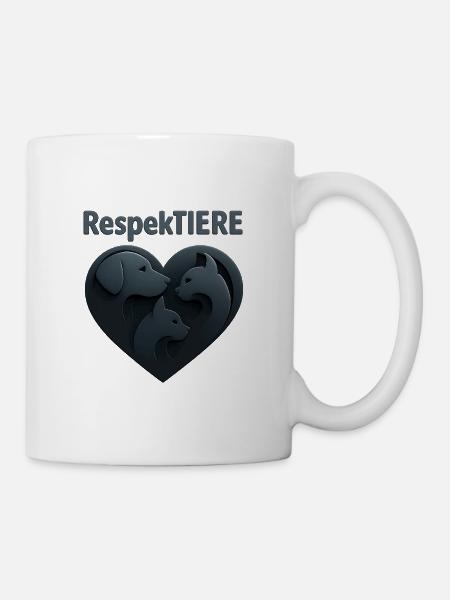 Respektierende Tierliebe Illustration - Tasse - Weiß