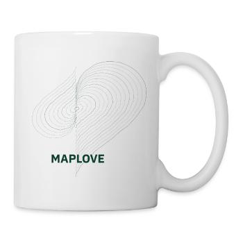 Geometrisches Herz mit Karte - Tasse - Weiß - Rechts