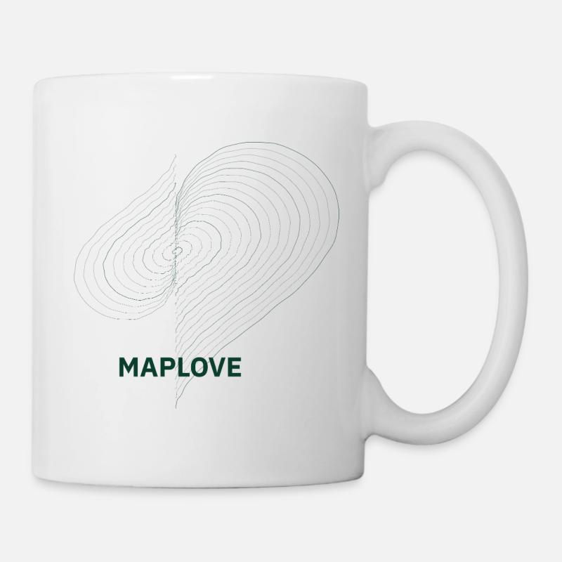 Geometric heart with map - Mug - white
