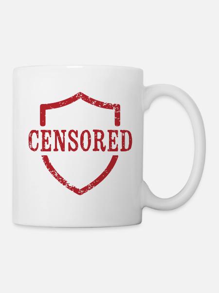Zensiertes Shield-Grunge-Design - Tasse - Weiß