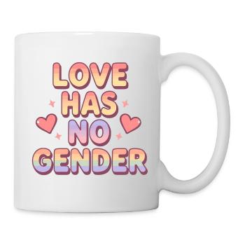 L’amour n’a pas de genre – Conception de typographie arc-en-ciel - Mug blanc - blanc - Droite