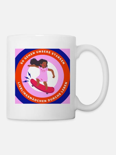 Strong Favorite Girls - Illustrations de skateboard colorées - Mug blanc - blanc
