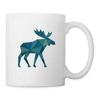 Geometric moose in polygon style - Mug - white - Right
