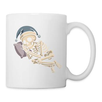Skelett mit Weihnachtsmütze - Tasse - Weiß - Rechts