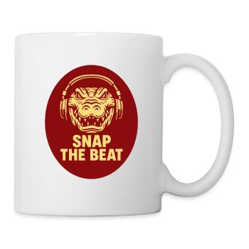 Crocodile with headphones - Mug - white - Right