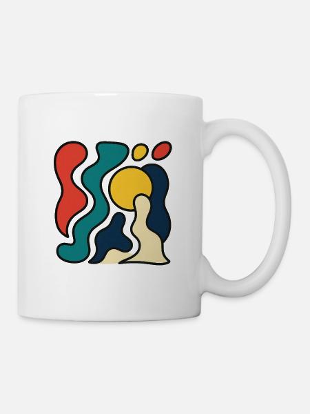 Abstract design with yellow sun - Mug - white
