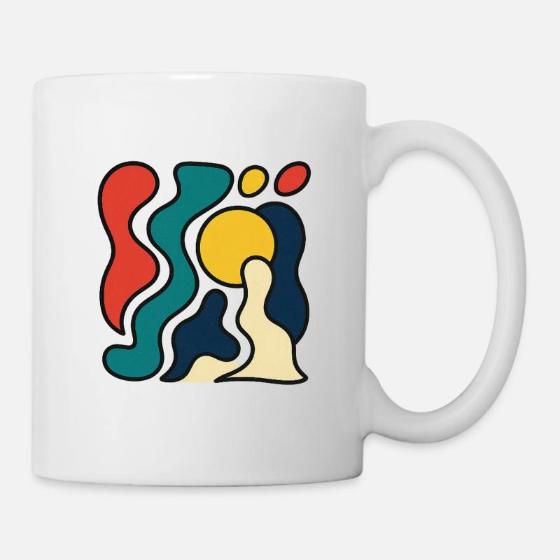 Abstract design with yellow sun - Mug - white