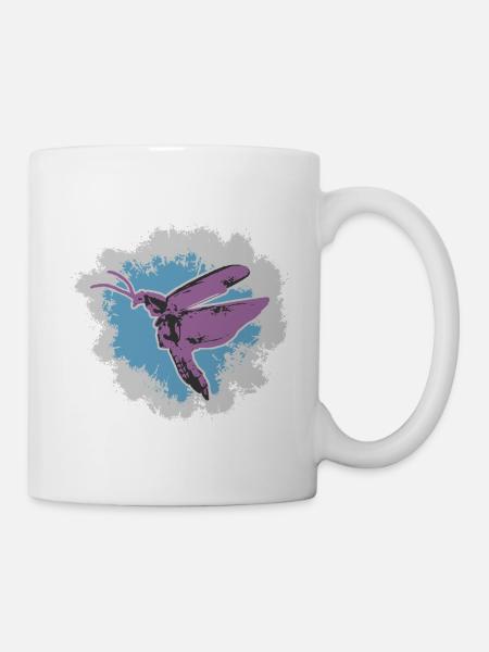 Aquarell-Schmetterlingflug Motiv - Tasse - Weiß