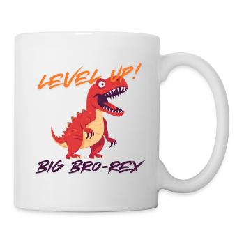 Level Up – Big Bro Rex | Erste mal großer Bruder - Tasse - Weiß - Rechts