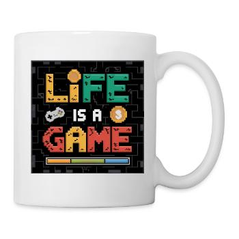 Pixel Art Live ist ein Spiel Retro Design, Gaming - Tasse - Weiß - Rechts
