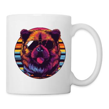 Labrador im Retro Sonnenuntergang Stil - Tasse - Weiß - Rechts