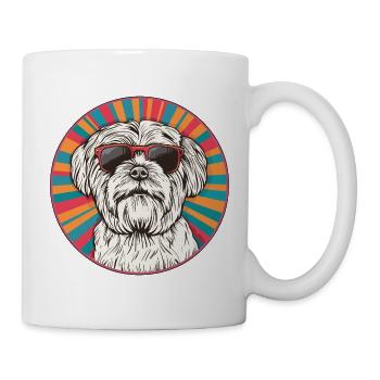 Casual dog with sunglasses - Mug - white - Right